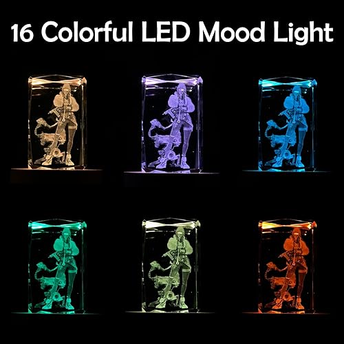 Miniatura 10 de SUPIA Valorant - Figura de cristal 3D - Agente Reyna - RGBW 16 coloridos soportes de iluminación LED con figura de cristal grabada con láser. Regalo