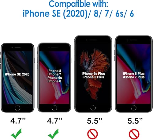 Miniatura 69 de JETech Protector de pantalla para iPhone SE 3/2 (edición 2022/2020), 4.7 pulgadas, película de vidrio templado, paquete de 3