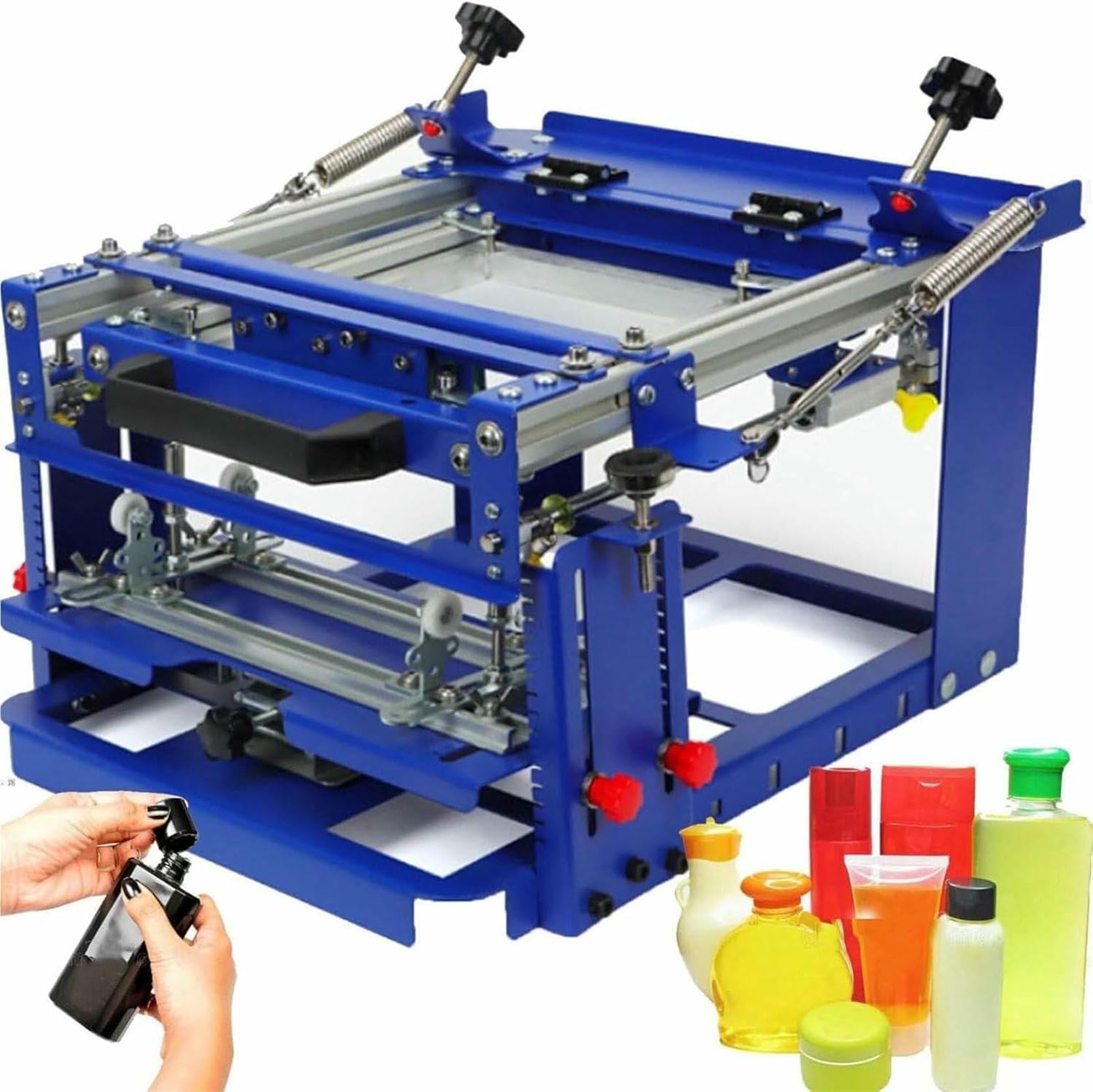 Professionelles Serigraphie-Set mit Rollen, Siebmaschine für Gefäße und Flaschen unter 80 mm Durchmesser