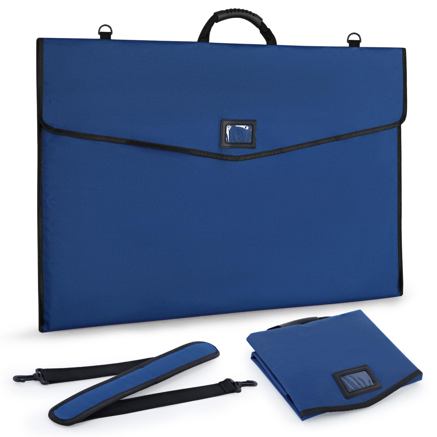 WISEPRO A1 Portfolio Case with Flap Closure & Dual Zippered Pockets (25"x37") -Soft-Sided, Waterproof PVC-Coated, Artwork Painting Folder Bag, Carrying Storage Bag for Canvas Paintings & Mounted Art