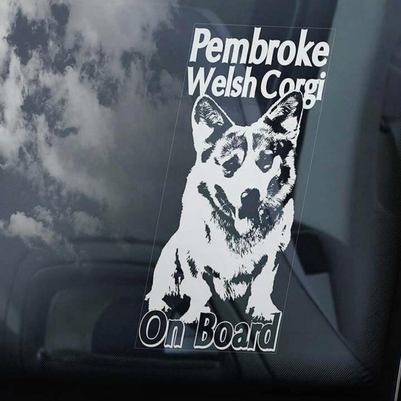LMMIXEE Pembroke Welsh Corgi on Board Stickers Car Decal Window Decal PWC Dog Sign Art Decal Dog Mom Dad Vinyl Die Cut Decals Funny Dog Bumper Stickers Pembroke Welsh Corgi Dog Owner Gift