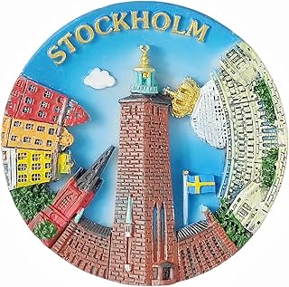 Stockholm Sweden Fridge Magnet Travel Souvenir 3D Refrigerator Decoration Magnet Hand Painted Craft