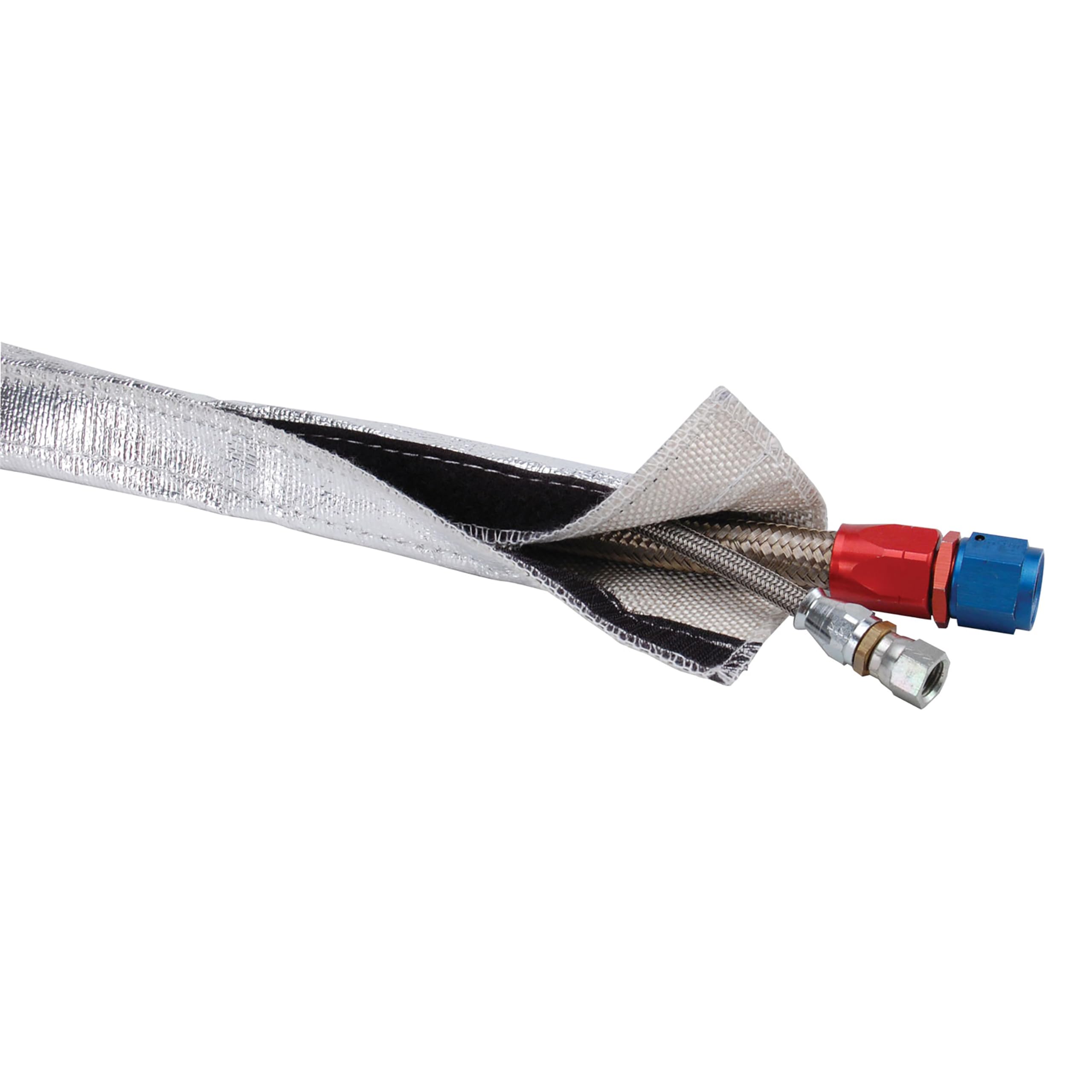10457 Heat Shroud 1/2" - 3/4" I.D. x 3ft Aluminized Sleeving for Ultimate Hi-Temp Protection (with Hook and Loop Closure)