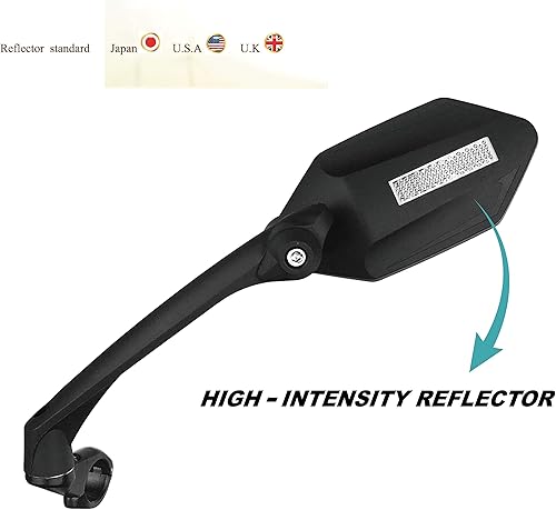 Miniatura 2 de MEACHOW Nueva lente de cristal resistente a los arañazos, espejo de bicicleta para manillar, espejo retrovisor seguro giratorio, espejo de