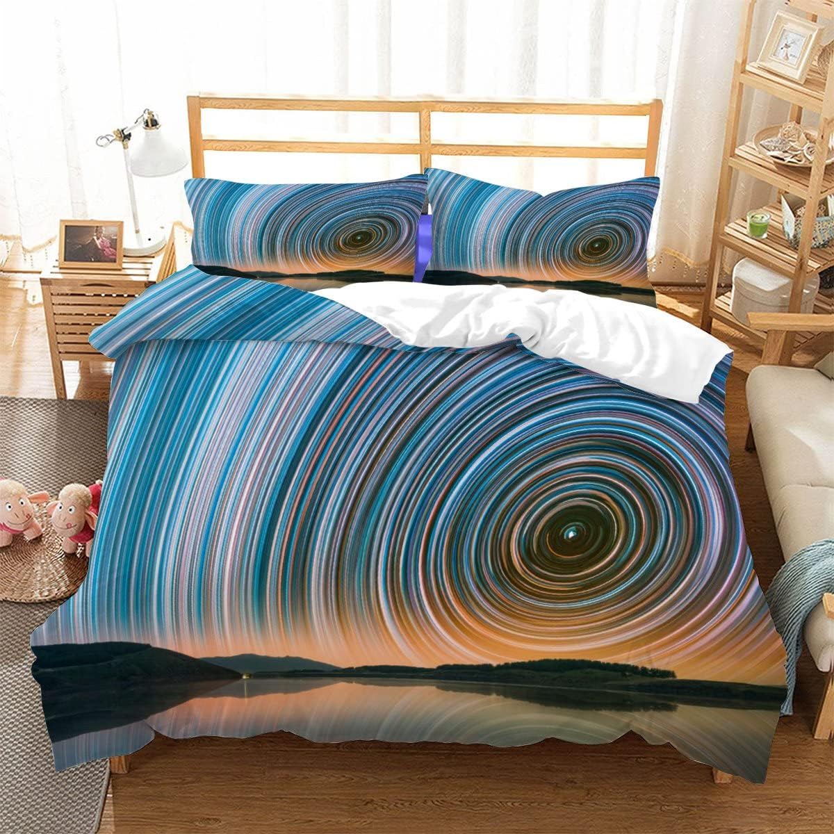 3D Printed Duvet Cover Sky Pattern Printed Bedding Duvet Cover with Zipper Closure Soft Microfiber（240x220cm）