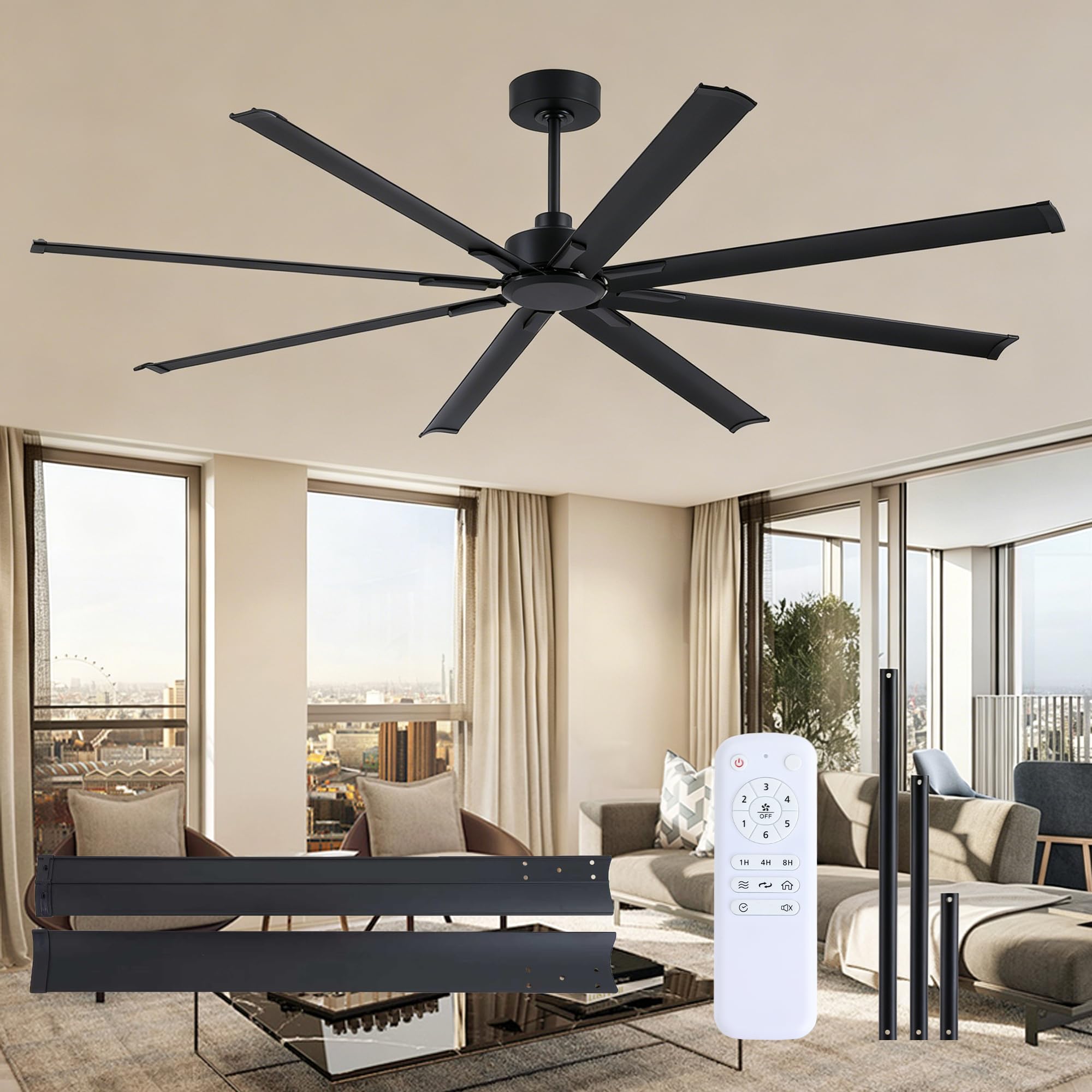 FUMLTP 96 inch Large Ceiling Fans No Lights