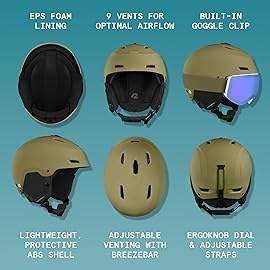 Retrospec Zephyr Ski Helmet - Snowboard Helmet for Adults & Youth- Adjustable Fit Snow Helmet with Protective Shell, and Breathable Vents for Men, Women, Boys and Girls