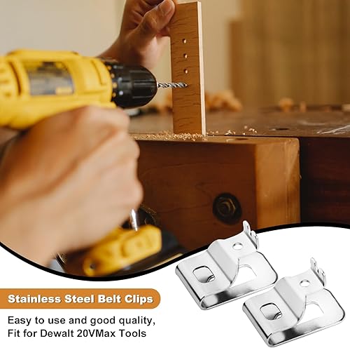 Miniatura 7 de Clips de cinturón para herramienta Dewalt de 20 V, clip Dewalt 6 piezas de repuesto para herramientas Dewalt de 20 V Max, clips de acero inoxidable