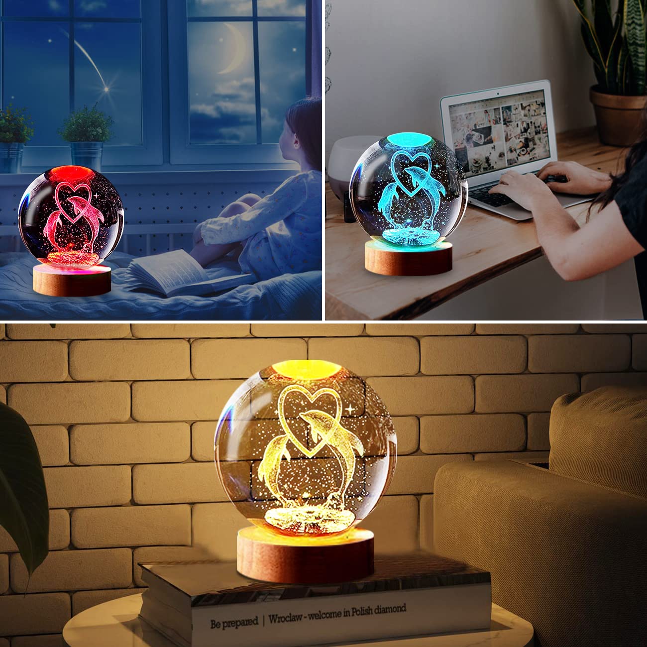 Amazon.com: FULLOSUN Dolphin Gift for Kids, Dolphin Crystal Ball