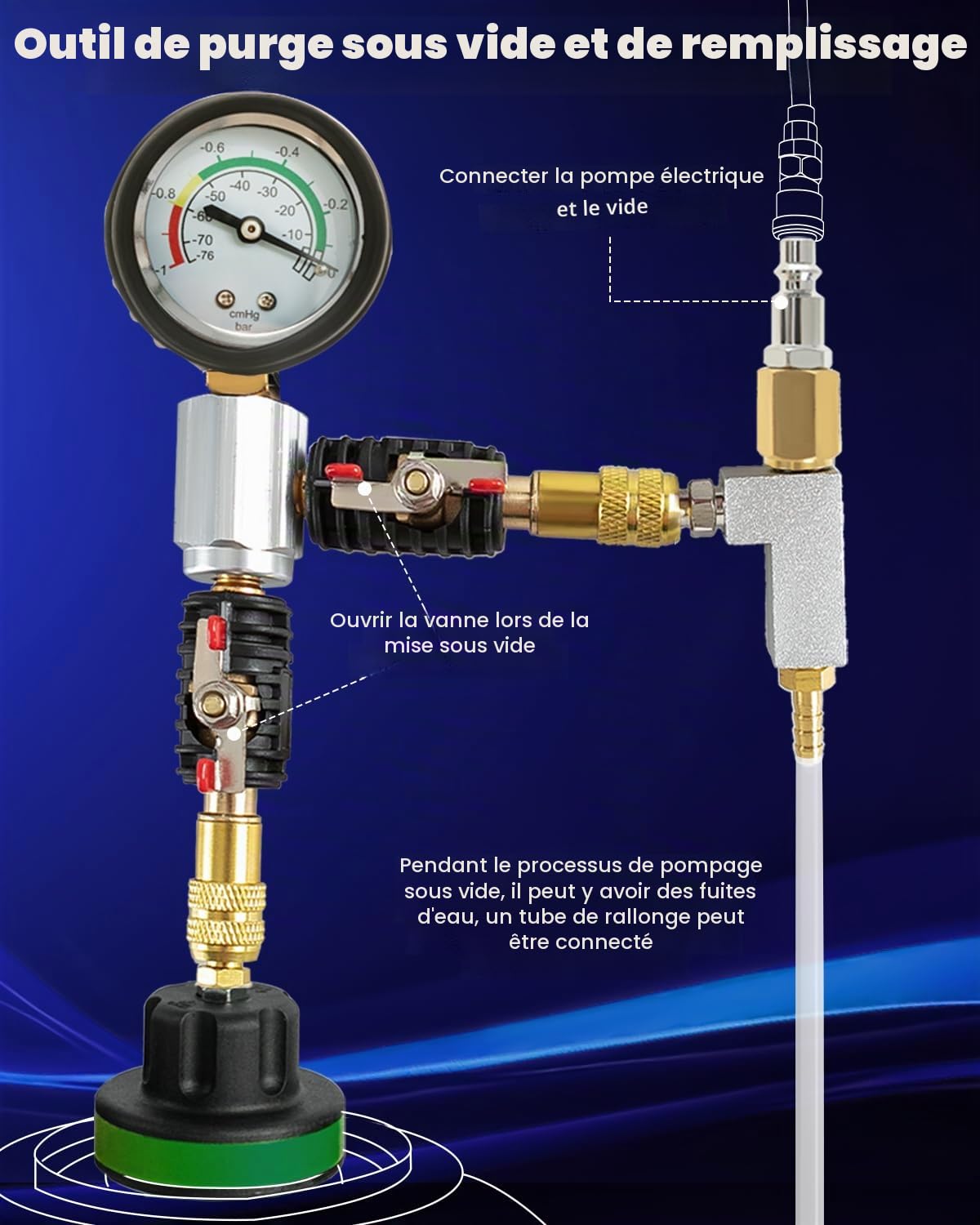 ATPEAM Kit Testeur de Liquide de Refroidissement 34 Pièces, Testeur de Pression Radiateur Universel avec Pompe Manuelle et Adaptateurs pour Voitures, Motos et Camions
