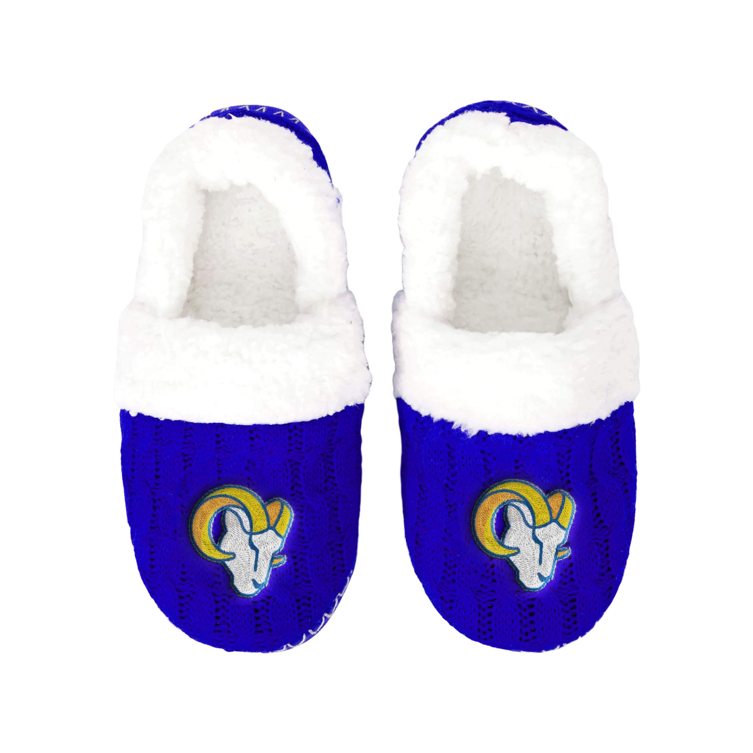 FOCO Los Angeles Rams Team Color Moccasin Slipper - Womens Small