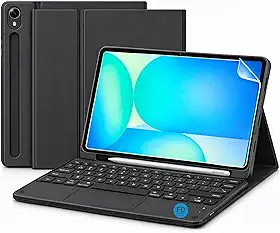 Capa com Teclado para Galaxy Tab S10 Lite ou S10 FE ou S9 FE com Mouse Touchpad e Compartimento para Caneta + Película Paperlike - FD Acessórios