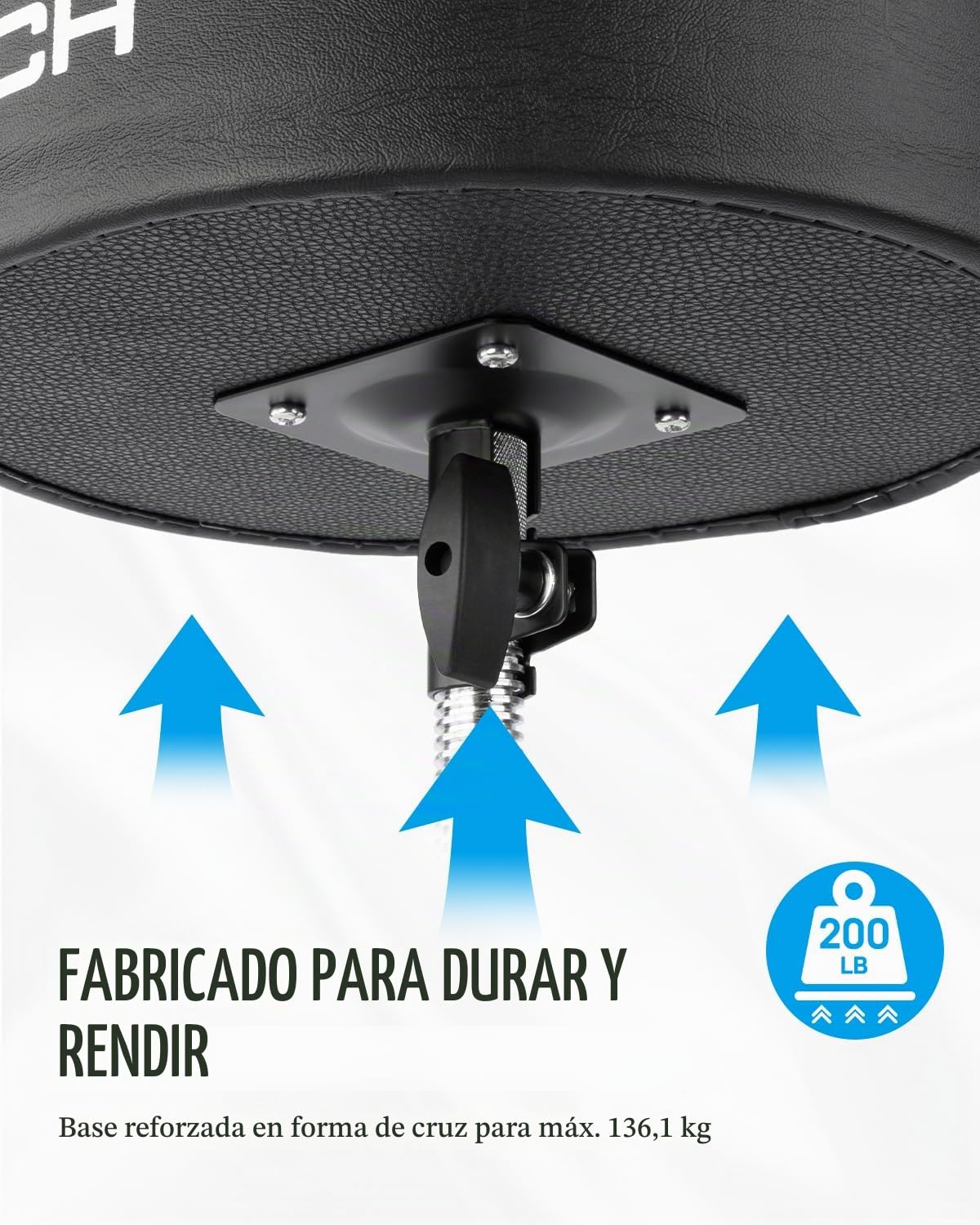 STRICH Drum Throne, taburete de tambor acolchado de altura ajustable, silla de tambor giratoria resistente, taburete acolchado de doble refuerzo con baquetas 5A, SDB-20