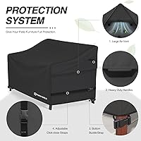 Vista 4 de Porch Shield Funda impermeable para sofá de asiento profundo para exteriores, funda de sofá para muebles de patio, 79 pulgadas de ancho x 40 Negro