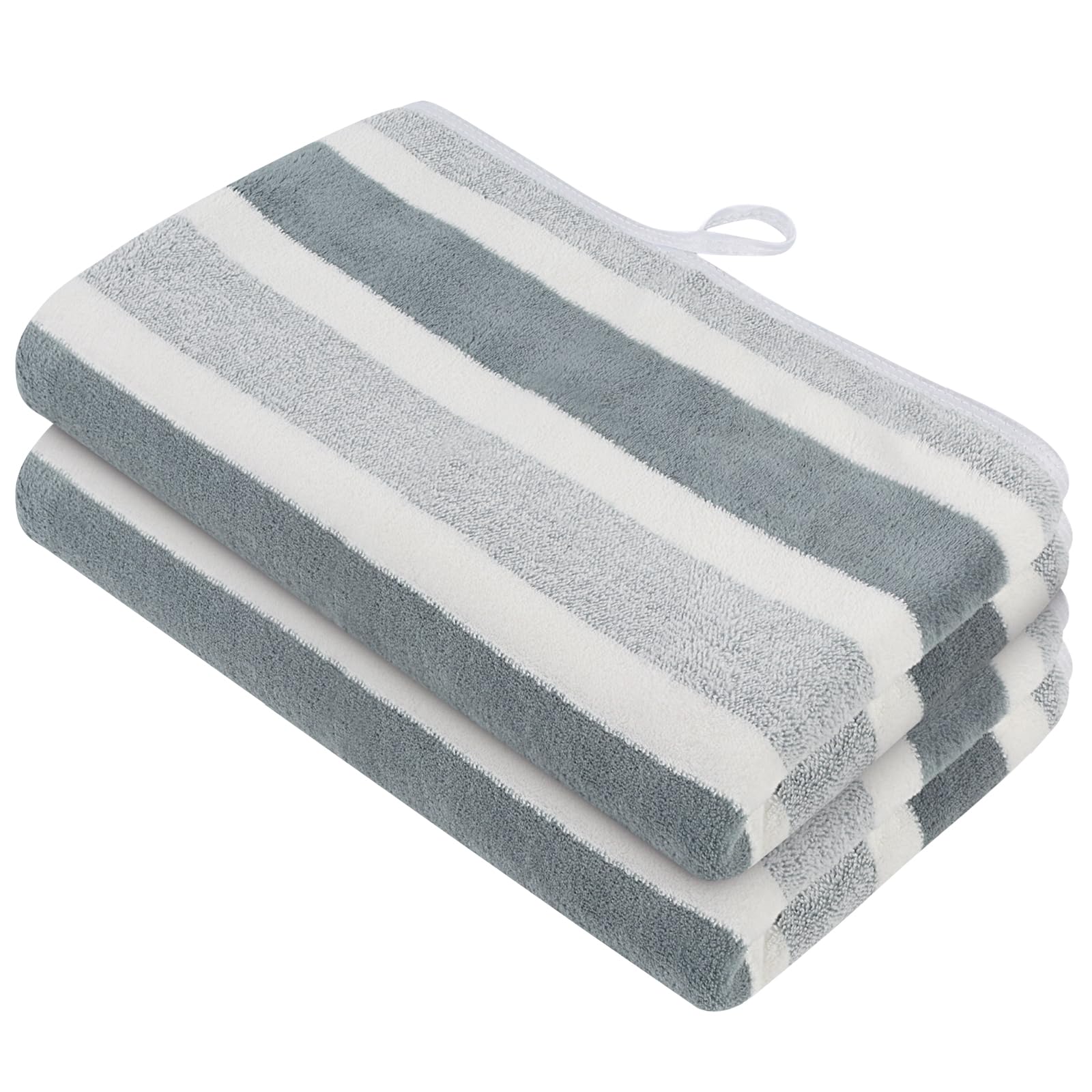 VIVOTE Super Absorbent & Quick Drying Hand Towel for Bathroom, Ultra-Soft and Fluffy Microfibre Hand Towels with Hanging Loop, Large Bathroom Towel 50×100cm Grey 2pcs — image 1