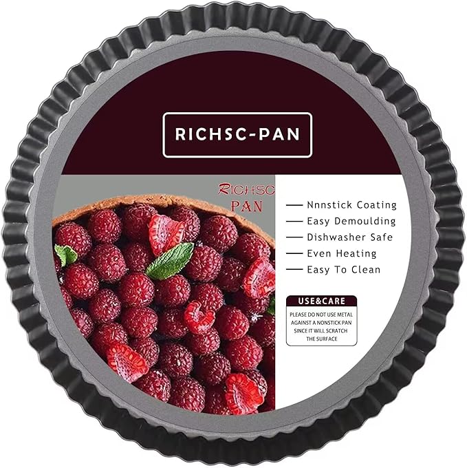 RICHSC-PAN Tart Pan 10 Inch Tart Pan Carbon Steel Round