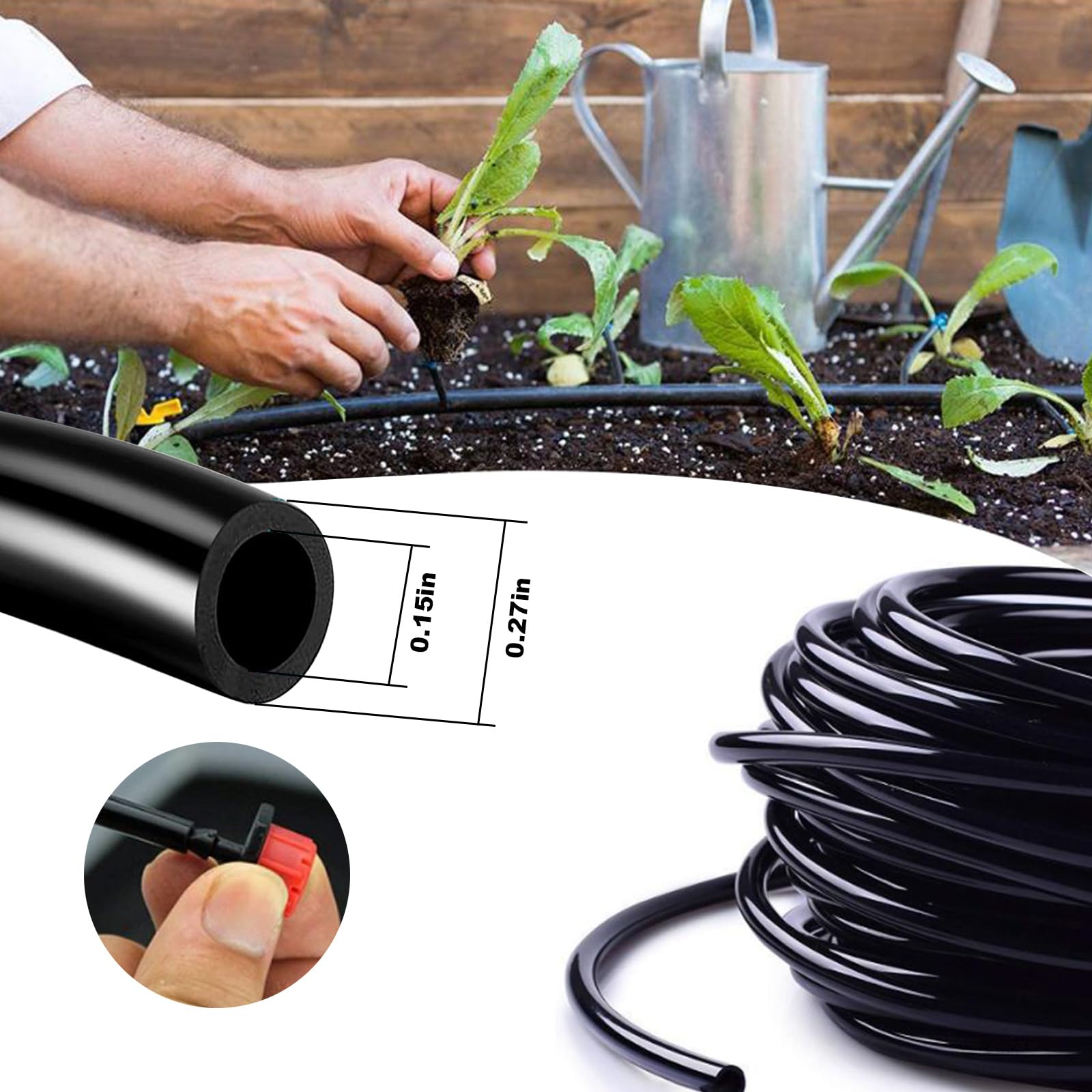 KIT SISTEMA DI irrigazione giardino tubo irrigazione a goccia 10 m EUR