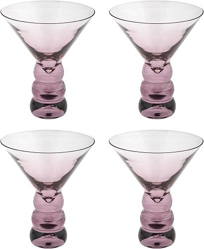Karma Regalos, Lexi Martini Glass Blackberry Set De Cuatro