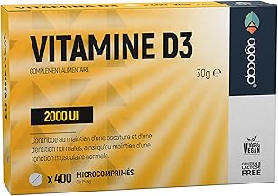 Vitamin D3 2000 ui, HIGH DOSAGE. Vitamin D, 360 tablets Food 1 year (50mcg). Vitamin D, for the support of bones, teeth and muscles. Defend your immune system. Vitamins d,