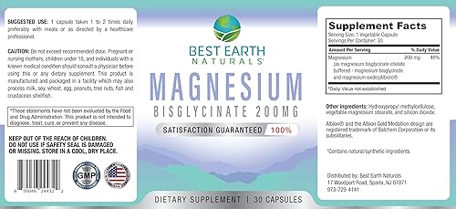 Miniatura 3 de Bisglicinato de magnesio 200 mg Fórmula vegana para articulaciones, digestión y apoyo para el descanso, 30 unidades