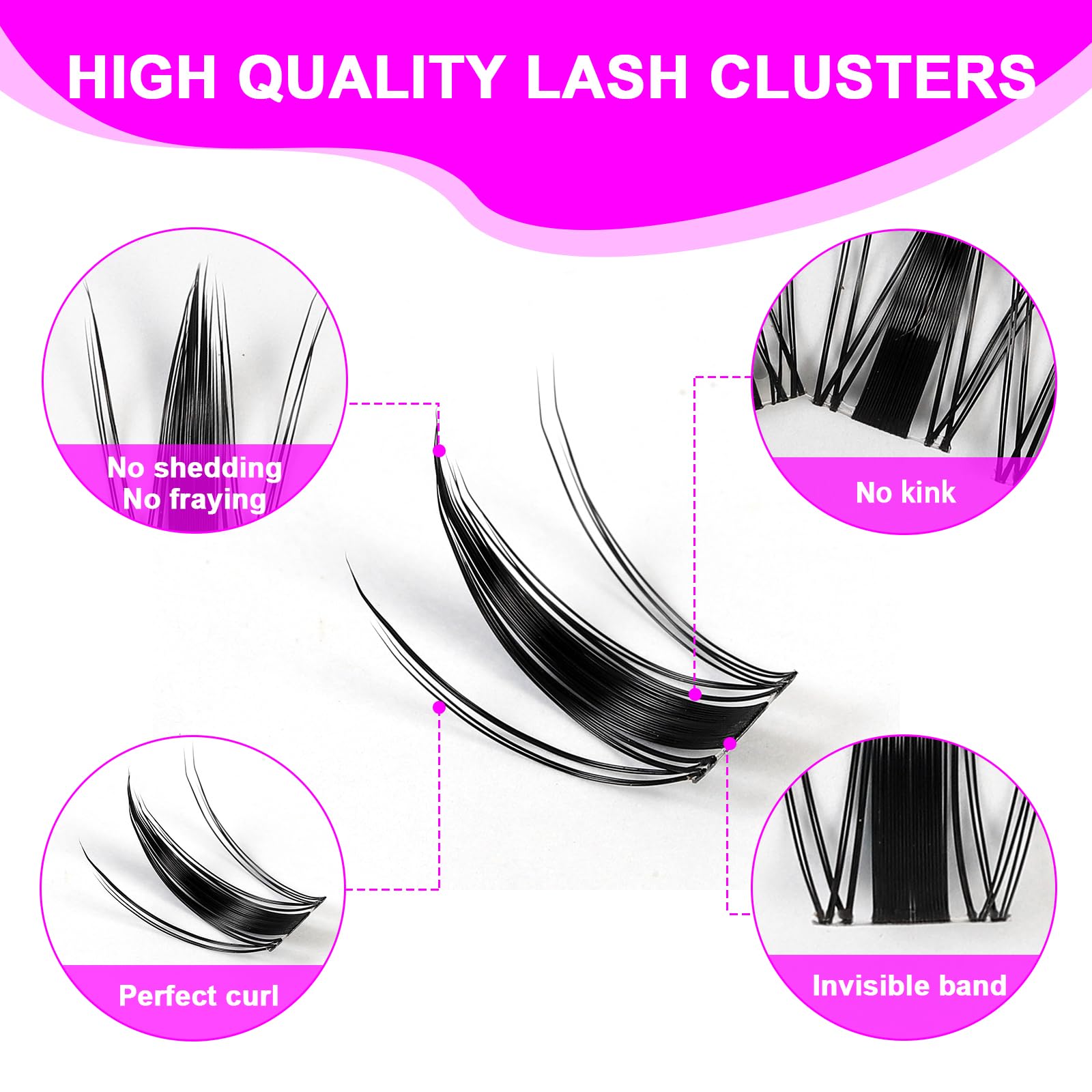 Proamate Cluster Lashes Individual Lashes DIY Eyelash Soft Natural Easy Fan Lash Individual False Lashes for Personal Use at Home (Maple) - Image 2