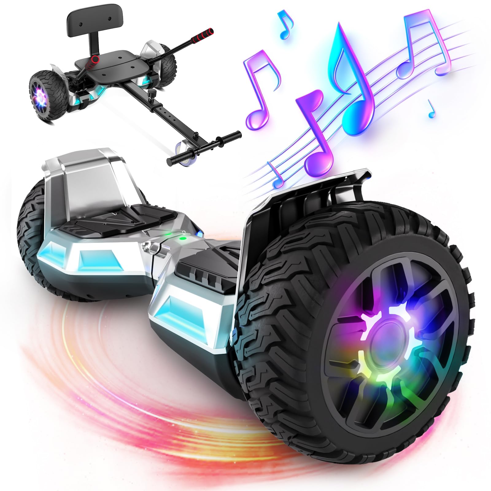 SISIGAD Hoverboard SUV e Kart, con Bluetooth, Hoverboard fuoristrada 8,5" Hummer, il miglior regalo per i bambini