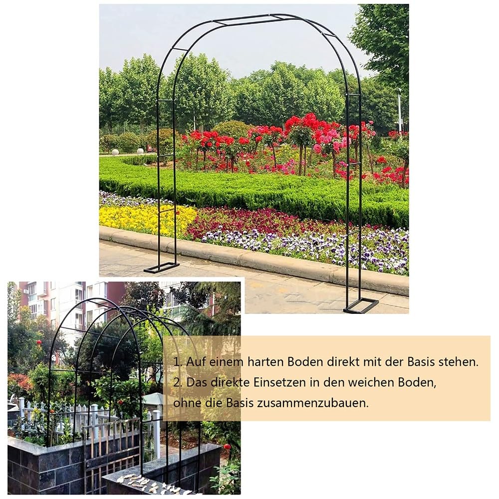 Arceau À Rosiers Arch Ede Jardin en Fer, Largeur 120CM/140CM/180CM/220CM Arcade de Mariage en Métal Fer Forgé, pour Patio, décoration de fête, Arches de Mariage (Taille : W120xH220x40cm)