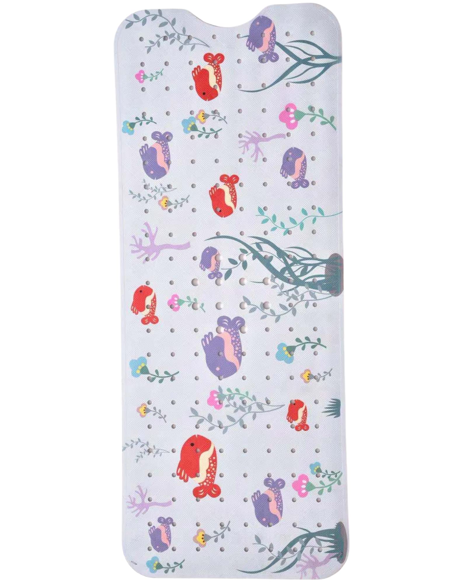 ENKOSI Non-Slip Bath Mat and Shower Mat 40x16 Extra Long, Aquarium Print
