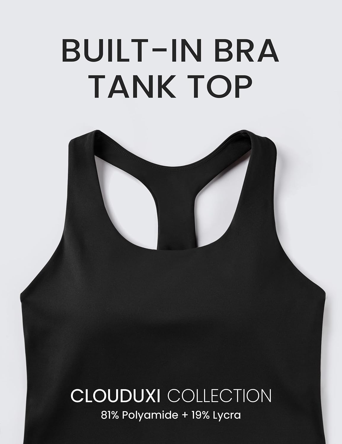 BAYDI Clouduxi Workout Tank Tops for Women Racerback Yoga Shirts with Built in Bra Gym Athletic Sleeveless Camisole - Image 6