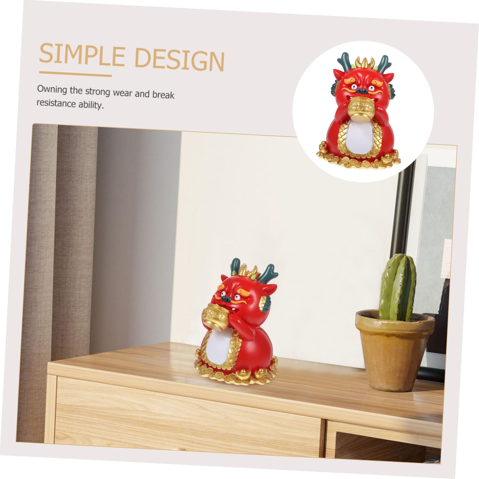 ORFOFE Drachen Spardose aus Kunstharz mit Tierkreiszeichen Motiv Münzbehälter für Geld Sparen Dekoratives Accessoire für Wohnzimmer oder Schlafzimmer