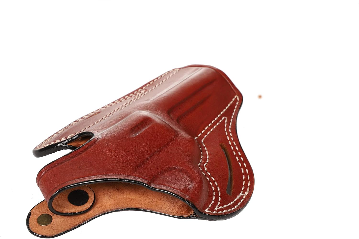 Pusat Holster Premium Leather Thumb Break Belt Holster 4 inch 357 MAG for Revolver Smith Wesson 586 L Frame 6-7 Shot Select Gun SW 581-520-681-65-66 and K Frame SW 19 Classic Right Hand