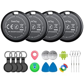 Air Tags for Android,Air Tags-4 Pack Android,Air Tracker Tags with 4 Case,2 Year Battery Life,Google & Apple Find Trackers for Google'S Find Hub App & Apple Find My,IP65 Waterproof Luggage Tracker - Amazon product rated Grade A