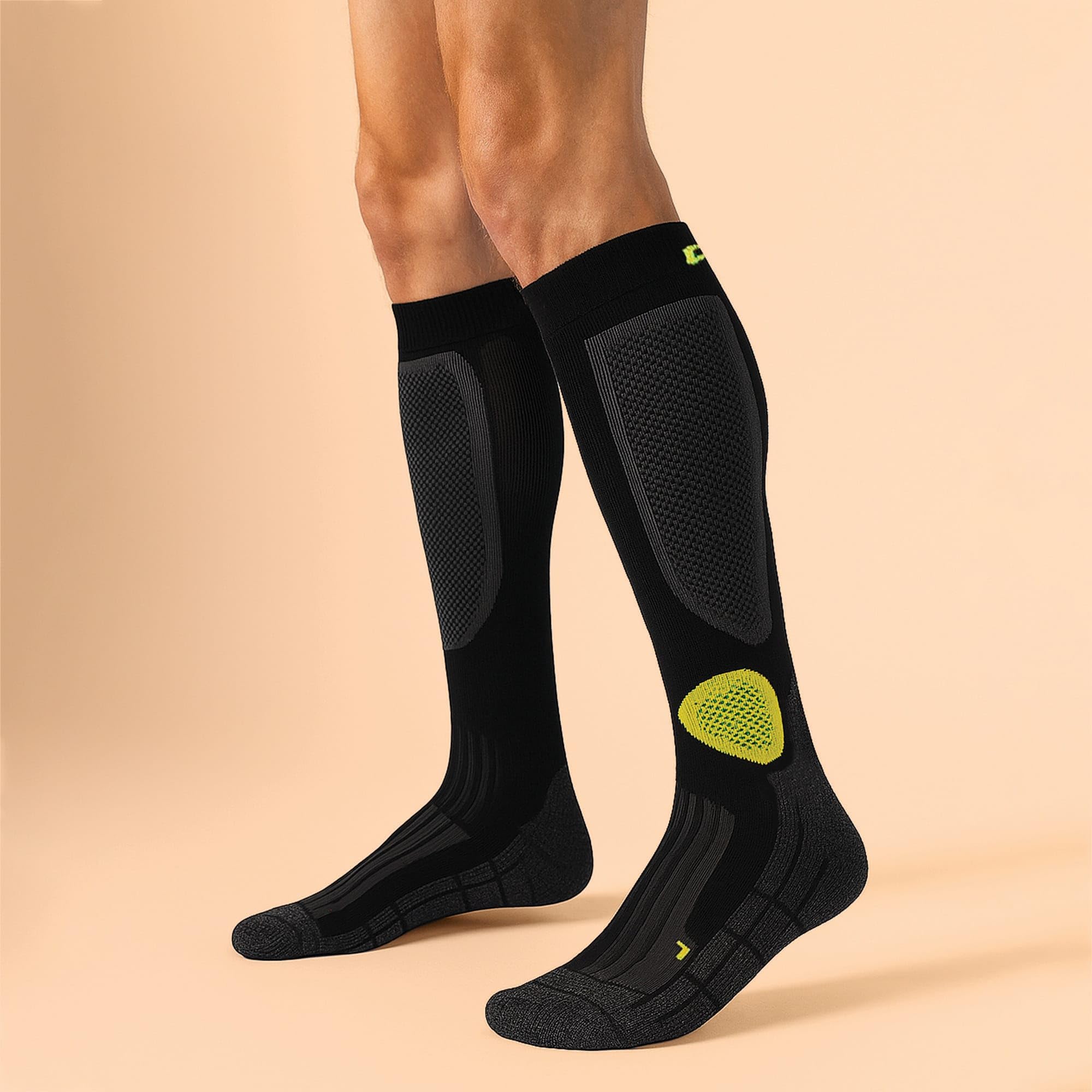 COMODO - Chaussettes Moto Trail | Homme et Femme Chaussettes pour Bottes de Moto (Vert noir, 39-42)