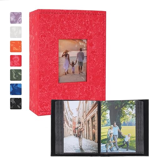 Miniatura 8 de RECUTMS Álbum de 200 fotos para 4 x 6 pulgadas, 200 fotos pequeñas, página interior negra, libro de fotos horizontal para bebé, familia, boda,