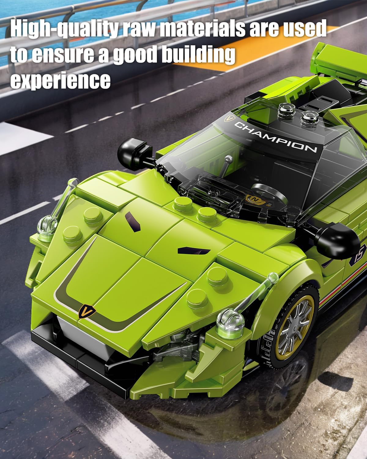 Super Sports Car Building Block Set with Display Case,Speed Race Toy Building Kits Construction Toy,Collectible Car Model,Christmas Birthday Gift for Adults and Kids 6 and up(323pcs)