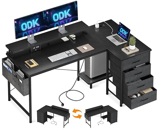 Computer desk with drawers 