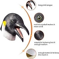 Vista 2 de PartyHop - Penguin Mask - Halloween Latex Animal Full Head Mask
