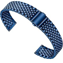 Juntan 20mm Stainless Steel Watch Band for Women, 9-Bead Slim Polished Quick Release Watch Strap, Elegant Replacement Bracelet for Ladies' Traditional & Smart Watches