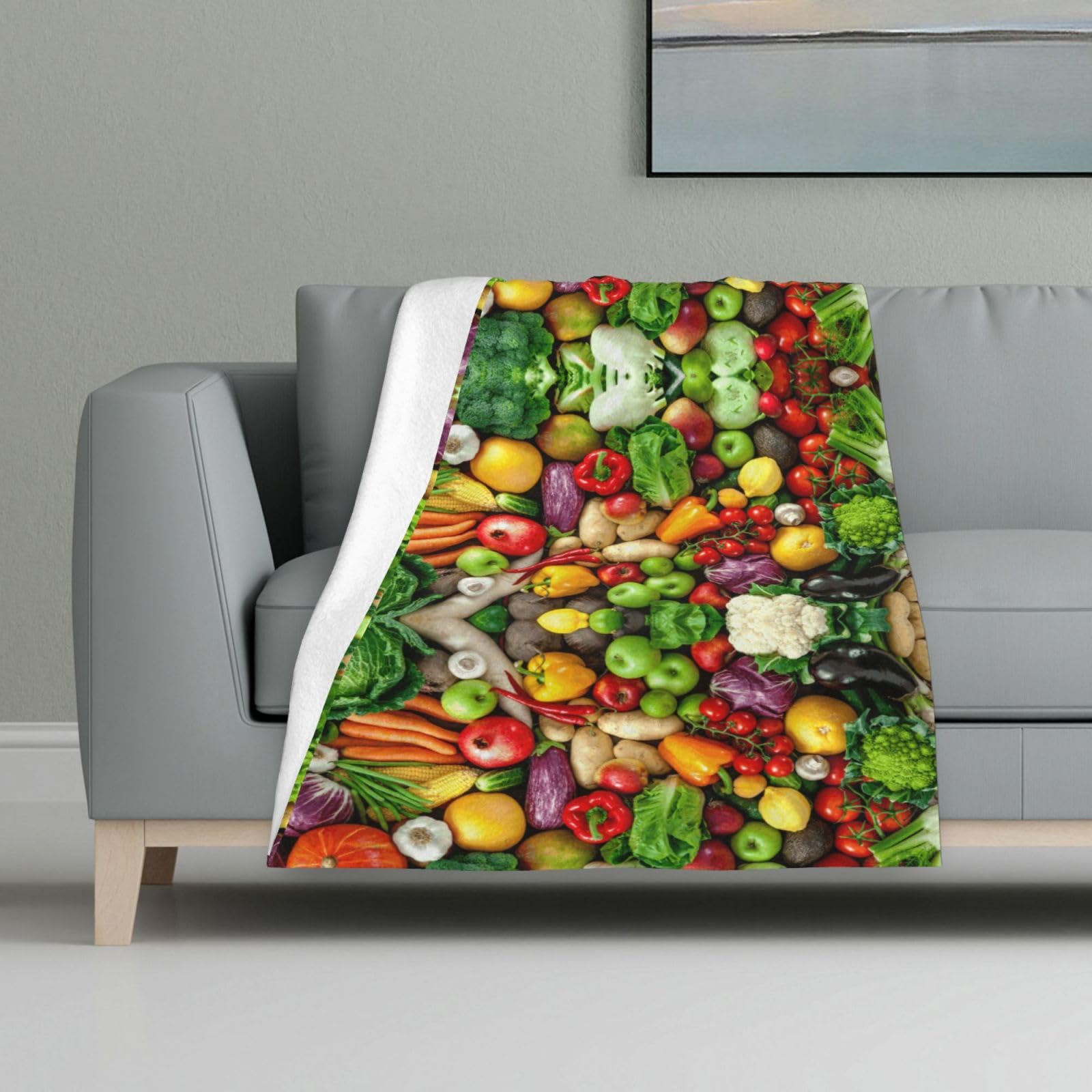 Couverture flanelle douce imprimé fruits haut de gamme