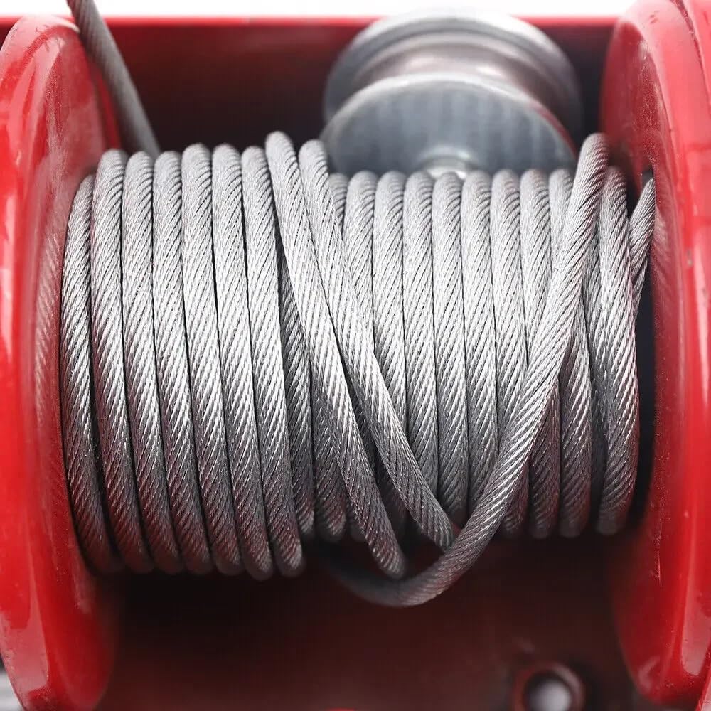 Elektro-Seilzug 220V 1300W 400/800KG Elektroseilzug mit Riemenscheibe in Kranwinde Hubhöhe Einfaches Kabel aus legiertem Stahl