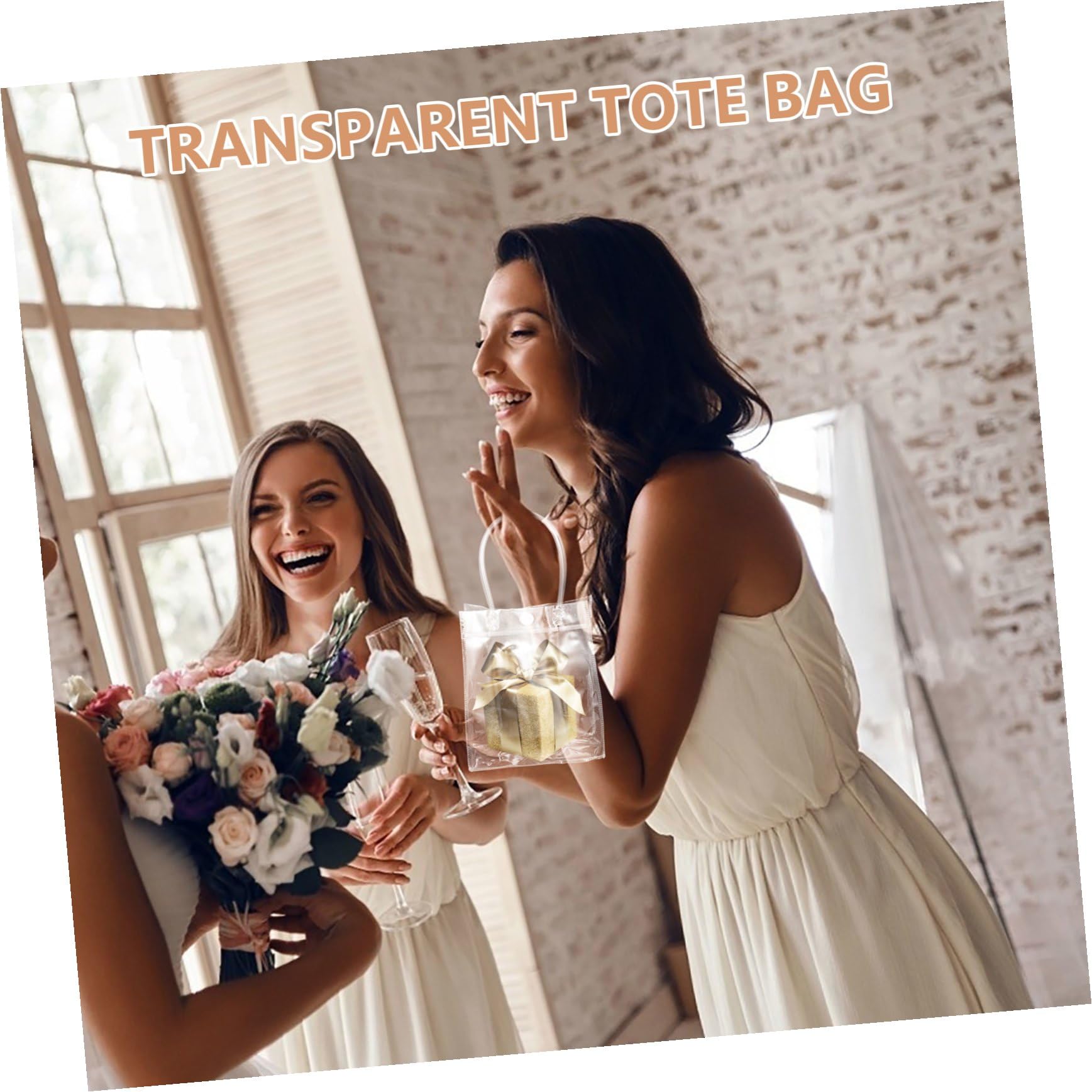 KOMBIUDA Sacchetti Regalo in Pvc Trasparente con Manici e Chiusura a Scatto 40 Pezzi Borse Eleganti e Versatili per Bomboniere e Eventi Memorabili