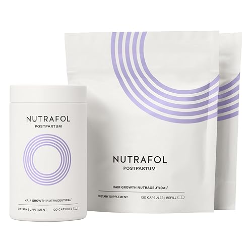 Nutrafol Suplementos para el crecimiento del cabello posparto, clínicamente probados para cabello visiblemente más grueso y menos desprendimiento,