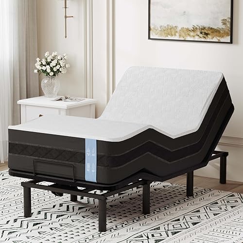 Miniatura 10 de FLEXISPOT Base de Marco de Cama Ajustable Twin XL, Masaje, Espacio Libre Cero, Montaje Rápido, Luces Debajo de la Cama, Motor Silencioso Susurro