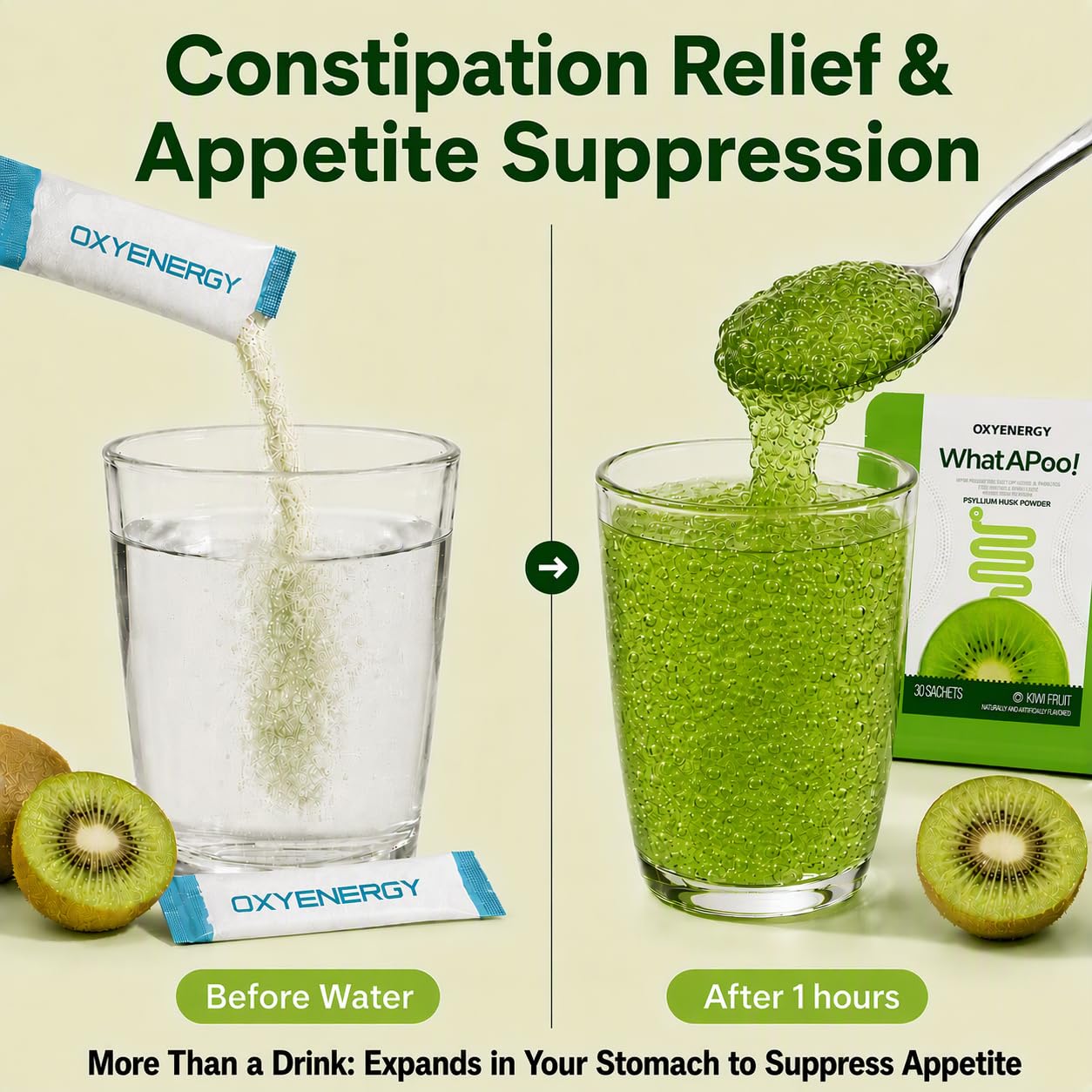 OxyEnergy Psyllium Husk Powder Organic Kiwi Fruit Fiber for Gut Health — Amazon image 5