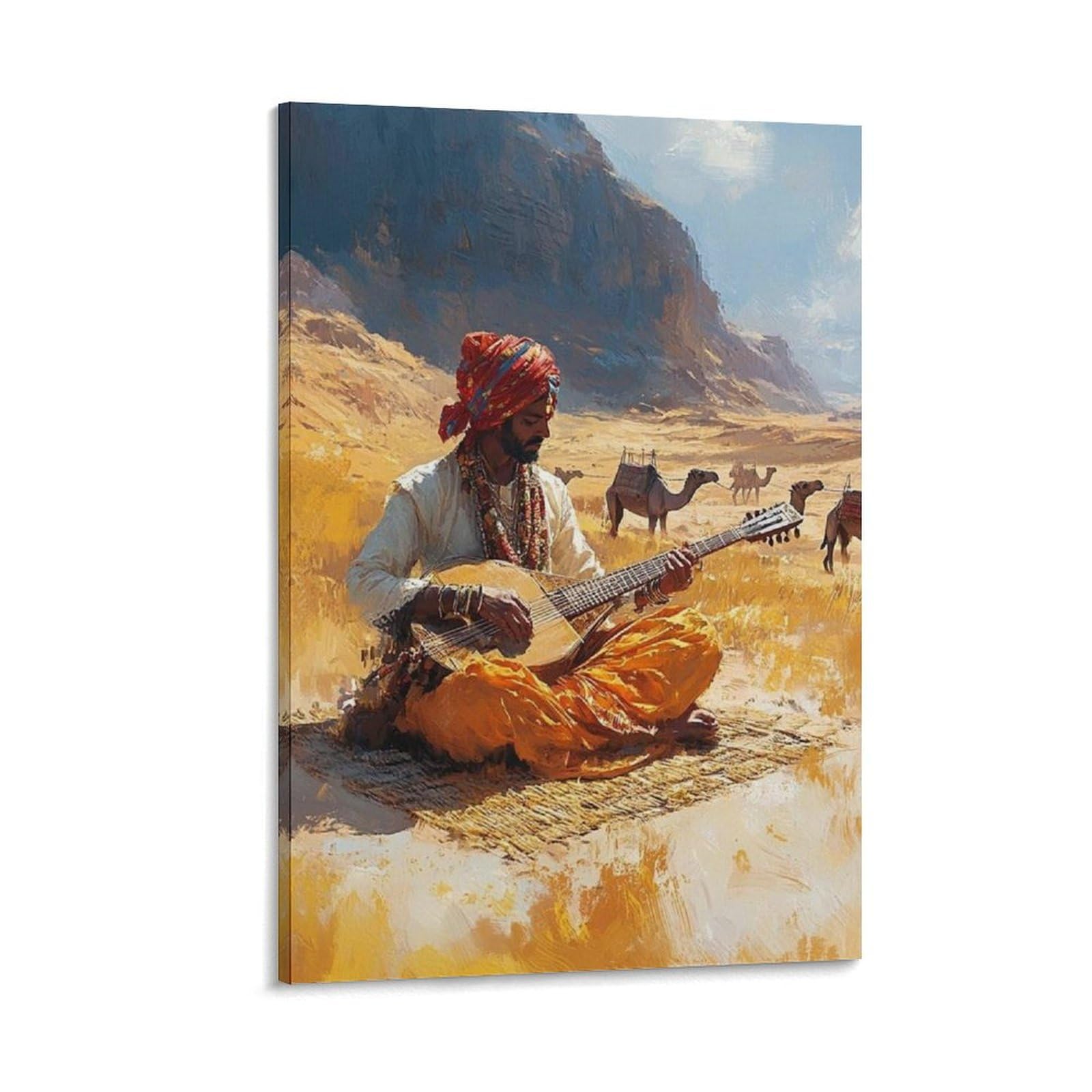 Joueur indien de sarangi poster toile pour rompre la monotonie des murs - 8