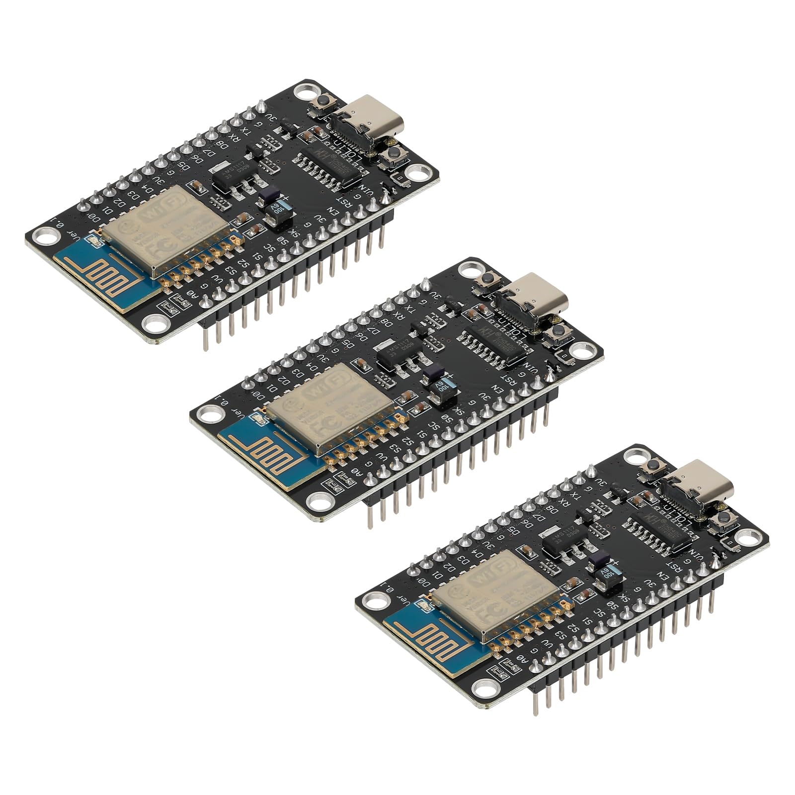 3pcs ESP8266 Serial Wireless Module CH340 ESP-12E NodeMCU LUA WiFi V3 Internet Development Board Compatible with Arduino IDE, Micropython-picture-28