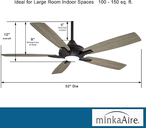 Miniatura 3 de MINKA-AIRE F1000-CL Dyno Ventilador de techo interior de 52 pulgadas con LED integrado de 16 W regulable en acabado carbón