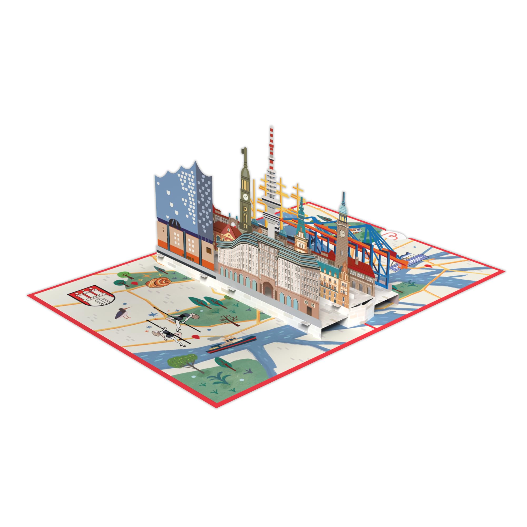 Biglietto Pop-up 3D "Magonza - Panorama Con La Cattedrale Di Magonza E La Città Vecchia" - Biglietto Di Auguri Unico Come Biglietto Di - Foto 4