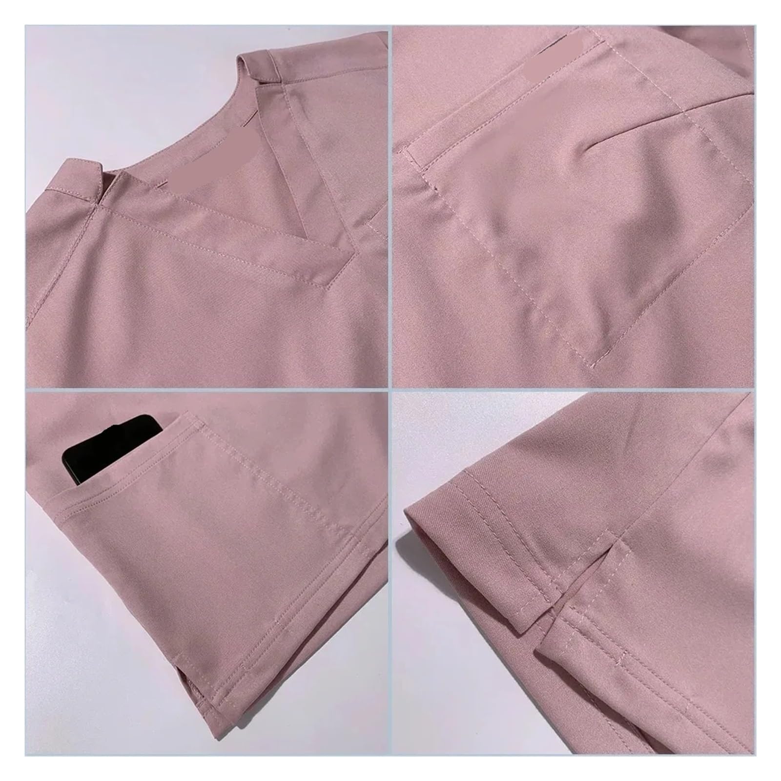 Divisa Infermiere Donna Scrub Uniforme for Sala operatoria Set di Scrub da Lavoro ospedaliero Forniture for Infermiere Tuta for chirurgia Dentale Abbigliamento da Lavoro(Burgundy,M)