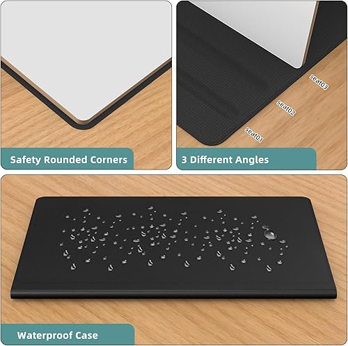 Miniatura 4 de Pizarra blanca pequeña portátil, pizarra reutilizable de borrado en seco con soporte, pizarra blanca de escritorio para oficina, reuniones,